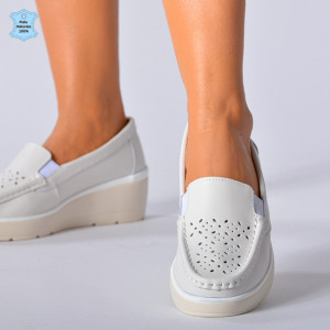 Pantofi Dama Piele Naturala Iuliana Albi- Need 4 Shoes