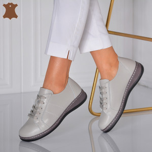 Pantofi Dama Piele Naturala Jesica Gri-Need 4 Shoes