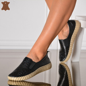 Pantofi Dama Piele Naturala Malina Negri- Need 4 Shoes