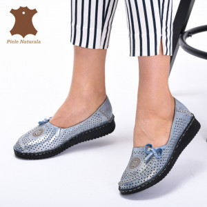 Pantofi Dama Piele Naturala Surya Albastri- Need 4 Shoes