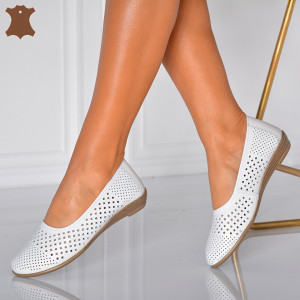 Pantofi Dama Piele Naturala Violeta Albi- Need 4 Shoes