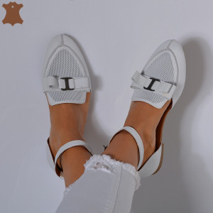 Pantofi Dama Piele Naturala Zeinab Albi- Need 4 Shoes