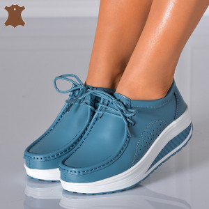 Pantofi Dama Piele Naturala Zena 5 Albastri- Need 4 Shoes 