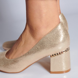 Pantofi Cu Toc Dama Nora Aurii- Need 4 Shoes