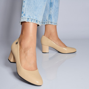 Pantofi Cu Toc Dama Ruxandra Bej- Need 4 Shoes