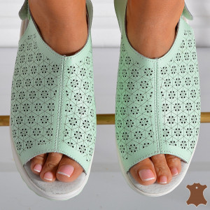 Sandale Dama Piele Naturala Amina Verzi- Need 4 Shoes