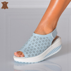 Sandale Dama Piele Naturala Amina Albastre- Need 4 Shoes
