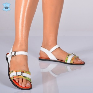 Sandale Dama Piele Naturala Mariana Albe- Need 4 Shoes