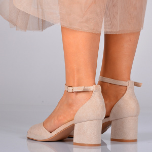 Sandale Dama Cu Toc Seda Bej- Need 4 Shoes