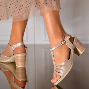 Sandale Dama Cu Toc Silvia 8 Bej- Need 4 Shoes