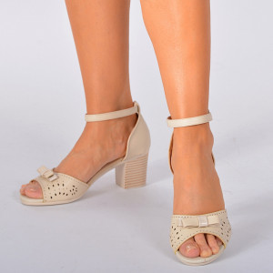 Sandale Dama Cu Toc Tabita Bej- Need 4 Shoes