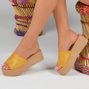 Papuci dama Leon Yellow - Need 4 Shoes