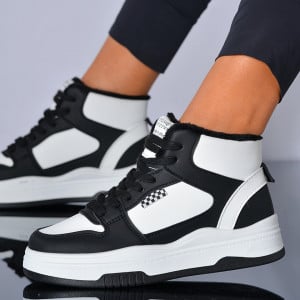 Adidasi Dama Kelsy Alb/Negru- Need 4 Shoes