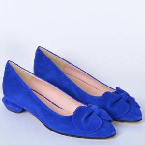 Pantofi Cu Toc Piele Naturala Alissa Albastri- Need 4 Shoes