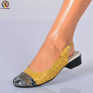 Pantofi Cu Toc Piele Naturala Bari Mustar - Need 4 Shoes