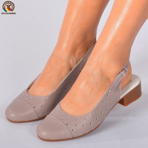 Pantofi Cu Toc Piele Naturala Bari 2 Nude - Need 4 Shoes