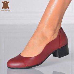 Pantofi Cu Toc Piele Naturala Carmen Bordo- Need 4 Shoes