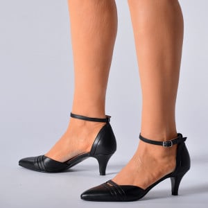 Pantofi Cu Toc Piele Naturala Charline Negri- Need 4 Shoes