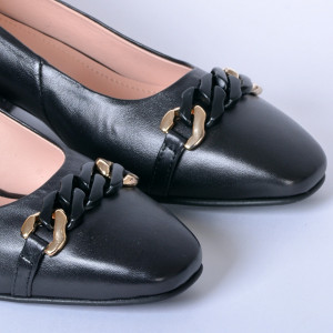 Pantofi Cu Toc Piele Naturala Esmer Negri- Need 4 Shoes