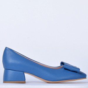 Pantofi Cu Toc Piele Naturala Iness Albastri- Need 4 Shoes