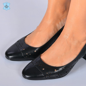Pantofi cu toc Piele Naturala Jolyn Negri- Need 4 Shoes