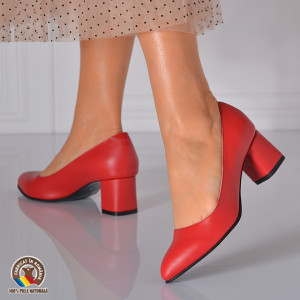 Pantofi Cu Toc Piele Naturala Komi Rosii- Need 4 Shoes