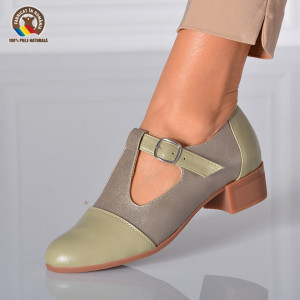 Pantofi Cu Toc Piele Naturala Natalia Olive-Need 4 Shoes
