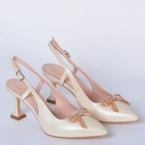 Pantofi Cu Toc Piele Naturala Odett Bej- Need 4 Shoes