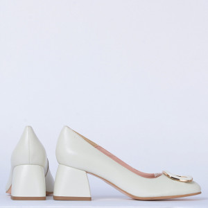 Pantofi Cu Toc Piele Naturala Viola Bej- Need 4 Shoes
