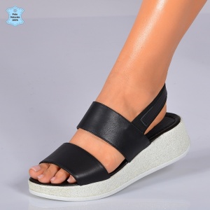Sandale Dama Piele Naturala Tonelia Negre- Need 4 Shoes