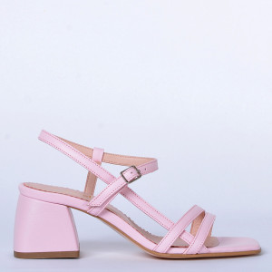 Sandale cu toc Piele Naturala Amna Roz- Need 4 Shoes