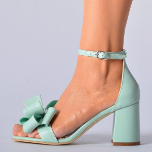 Sandale cu toc Piele Naturala Anaisa Menta- Need 4 Shoes