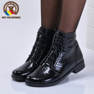 Ghete Dama Piele Naturala Aura 2 Negre - Need 4 Shoes