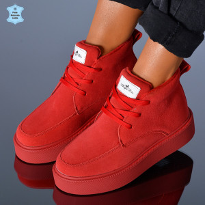 Ghete Dama Piele Naturala Dakota Rosii- Need 4 Shoes