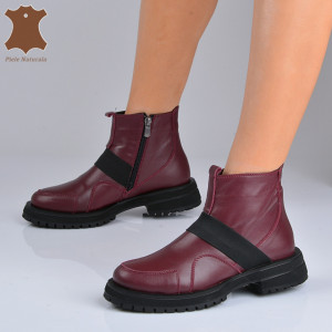 Ghete Dama Piele Naturala Elsa Bordo- Need 4 Shoes