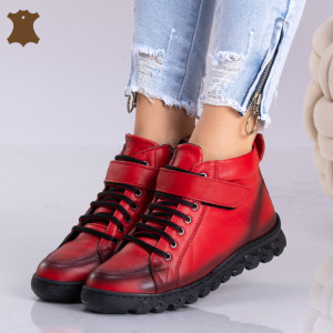 Ghete Dama Piele Naturala Flora Rosi - Need 4 Shoes