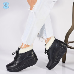 Ghete Dama Piele Naturala Gesy Negre - Need 4 Shoes