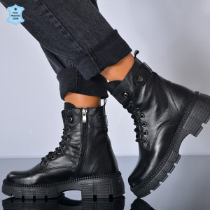 Ghete Dama Piele Naturala Hanna Negre - Need 4 Shoes