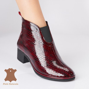 Botine Dama Piele Naturala Hazal 5 Bordo- Need 4 Shoes