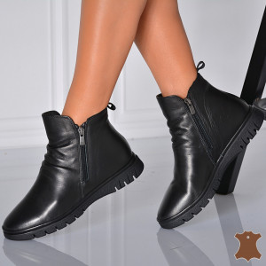 Ghete Dama Piele Naturala Loris 3 Negre- Need 4 Shoes