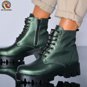 Ghete Dama Piele Naturala Maryn Verzi- Need 4 Shoes