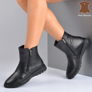 Ghete Dama Piele Naturala Samuel Negre- Need 4 Shoes