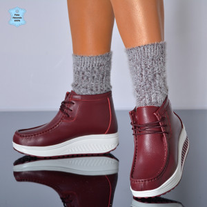 Ghete dama Piele Naturala Zena 2 Bordo- Need 4 Shoes
