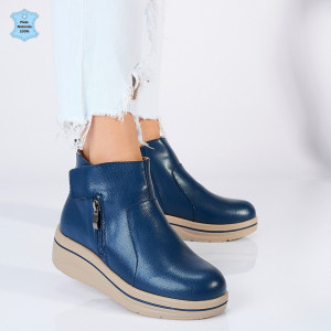 Ghete Dama Imblanite Piele Naturala Ilinca Navy- Need 4 Shoes