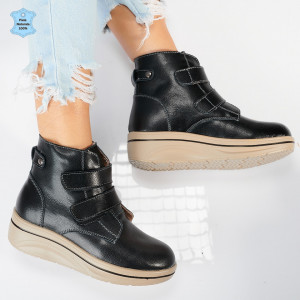 Ghete Dama Imblanite Piele Naturala Omar Negre- Need 4 Shoes