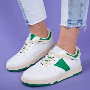 Tenisi Dama Adelin Alb/Verde- Need 4 Shoes