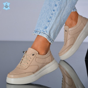 Adidasi Dama Piele Naturala Anzia Bej- Need 4 Shoes
