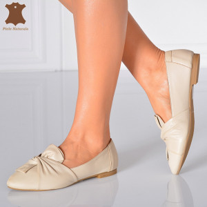 Pantofi Dama Piele Naturala Alma Bej- Need 4 Shoes