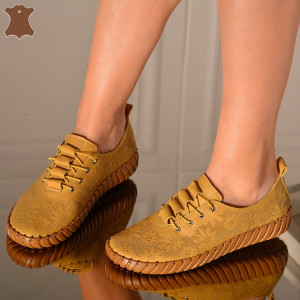 Pantofi Dama Piele Naturala Asteria Mustar- Need 4 Shoes