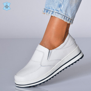 Pantofi Dama Piele Naturala Florena Albi- Need 4 Shoes